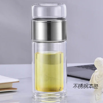 Double Wall Glass Tea Infuser Bottle
