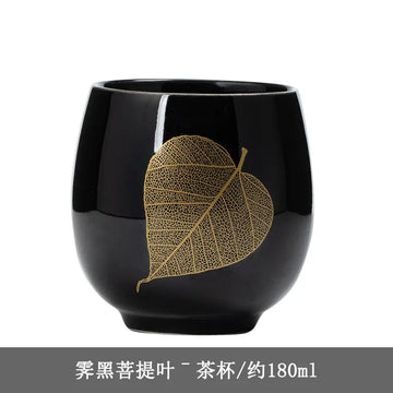 Ceramic Teacup, Jilan, Japanese-style Simple Master Cup, Large Black Glaze, Household Kung Fu Tea Set, Single Cup, Tea Cup